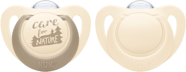 NUK: For Nature Silicone Soothers - Cream 2 Pack (0-6 months)