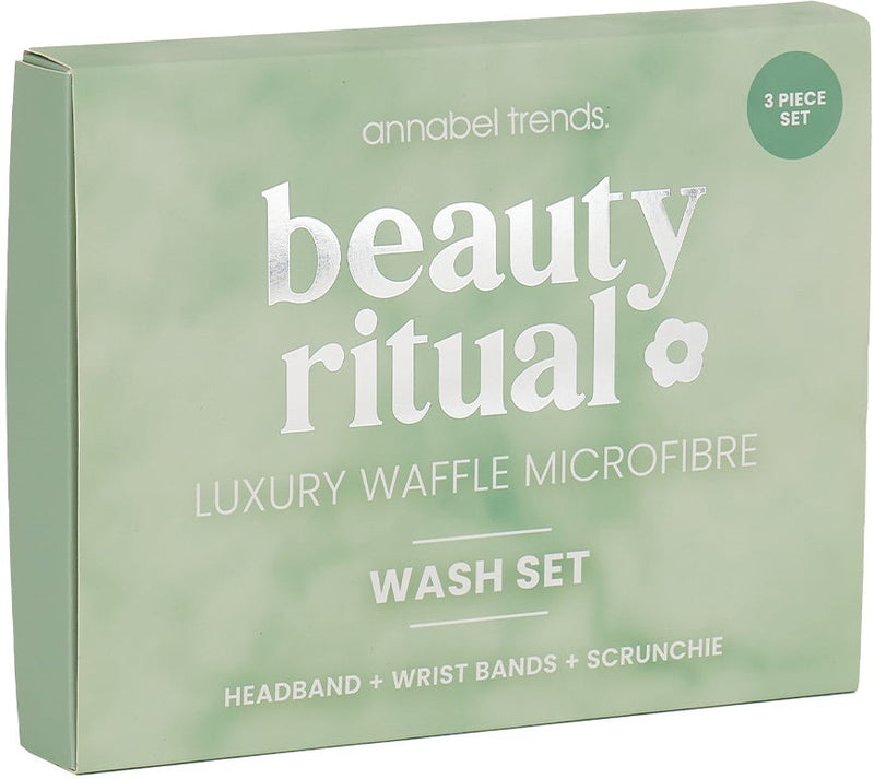 Annabel Trends: Beauty Ritual Luxury Waffle Wash Set - Moss (3 Piece Set)