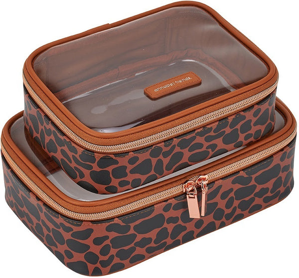 Annabel Trends: Leopard Vanity Beauty Bags - Spot (2 Piece Set)