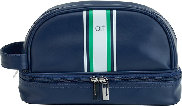 Annabel Trends: Mens Stripe Toiletry Bag - Navy