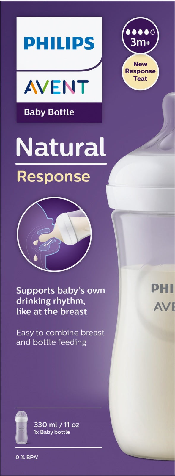 Avent: Natural Response Bottle - 330ml (Single)