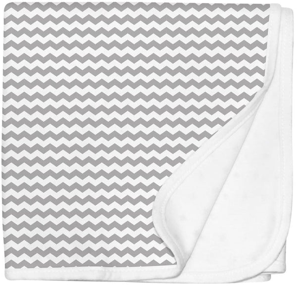 Silly Billyz: Jersey Swaddle Blanket - Grey Chevron