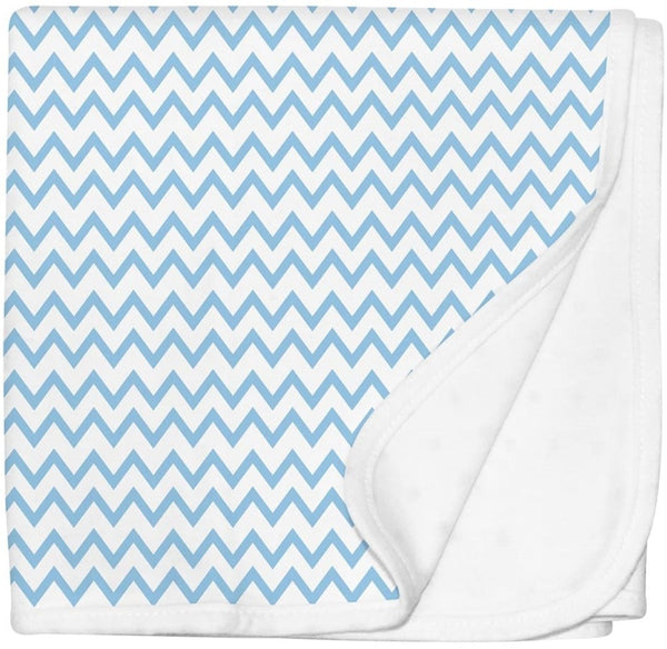 Silly Billyz: Jersey Swaddle Blanket - Blue Chevron