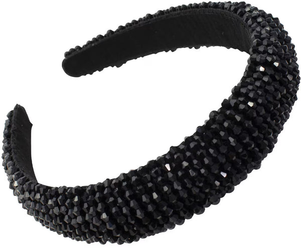 Mae: Luxe Headband - Beaded Black