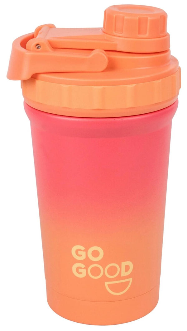 Go Good Green 500ml Stainless Protein Shaker - Orange