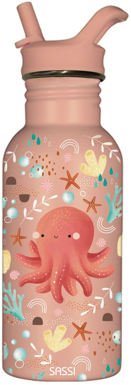 Sassi: Stainless Steel Drink Bottle - Slurpy the Octopus (500ml)