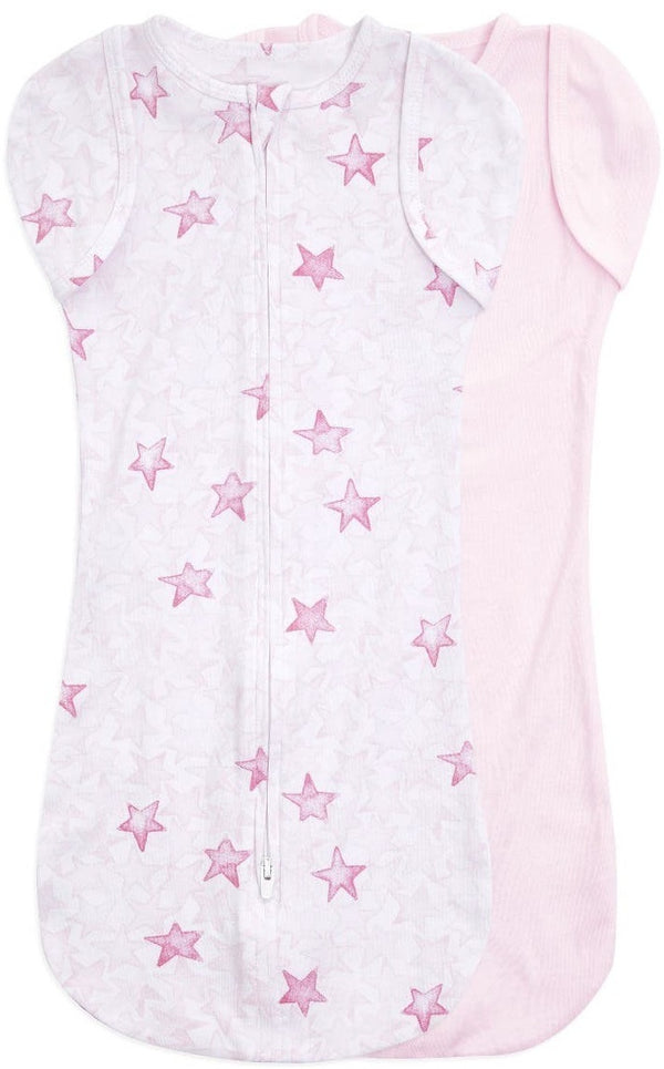 Aden + Anais: Wrap Swaddle Set - Pink Twinkling Stars (Small/2 Pack) (0-3 Months)