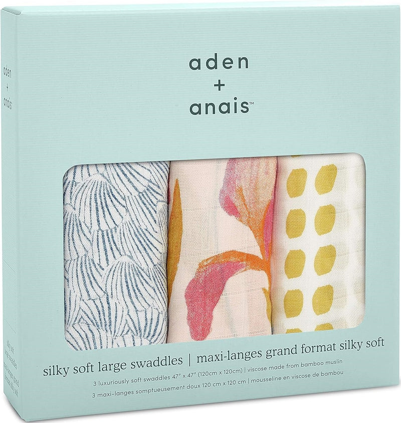 Aden + Anais: Silky Soft Bamboo Swaddle Set - Marine Gardens (3 Pack)