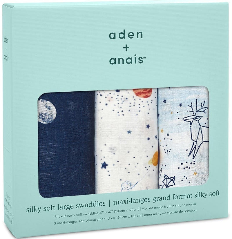 Aden + Anais: Silky Soft Bamboo Swaddle Set - Moonlight (3 Pack)