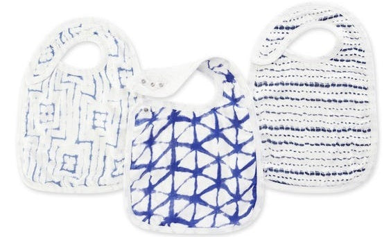 Aden + Anais: Silky Soft Snap Bib Set - Indigo (3 Pack)