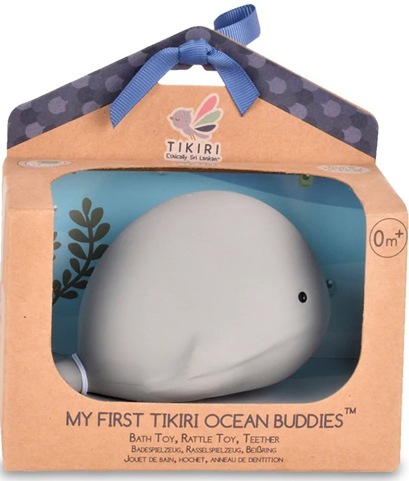 Tikiri: Ocean Buddies Teether and Rattle Toy - Whale (Gift Boxed)