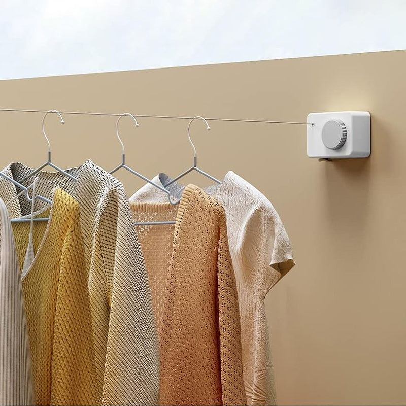 STORFEX Wall Mounted Retractable Clothes Line Set - White