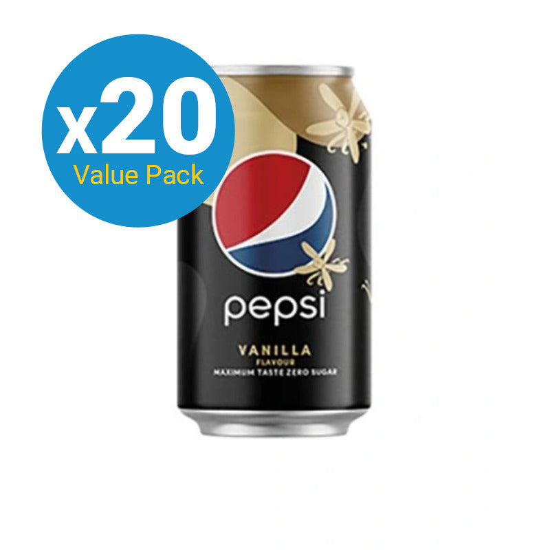 Pepsi Max Vanilla Cans 330ml (20 Pack)