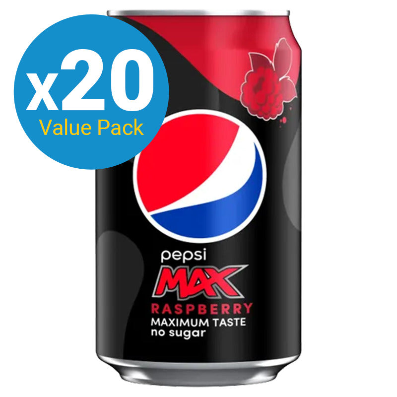 Pepsi Max Raspberry - 330ml Can (20 Pack)