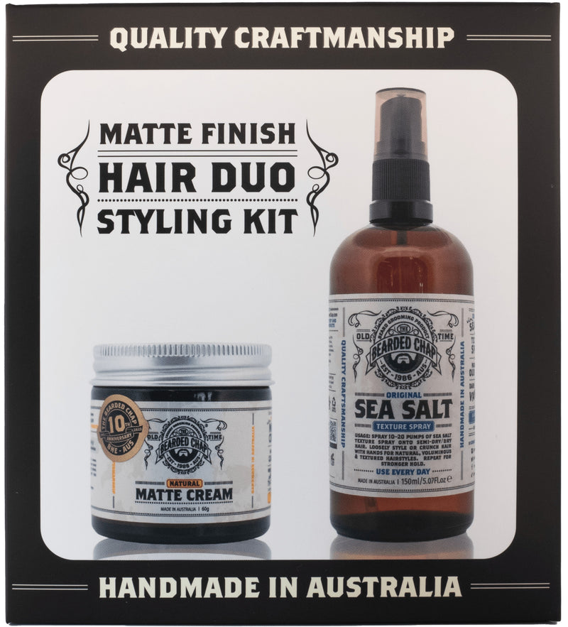 Bearded Chap: Matte Styling Duo Kit - Mini Matte Cream & Sea Salt Texture Spray