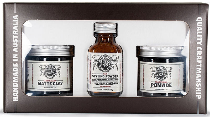 Bearded Chap: Hair Styling Trilogy Kit - Pomade + Matte Clay & Styling Powder