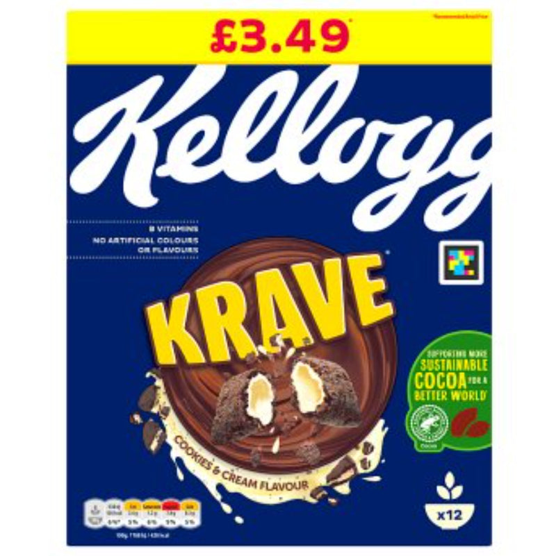 Kellogg's: Krave Cereal Cookies & Cream Flavour 375g