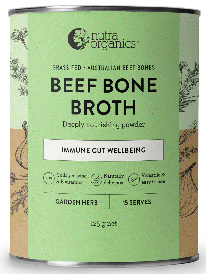 Nutra Organics: Nutra Beef Bone Broth Garden Herb 125g