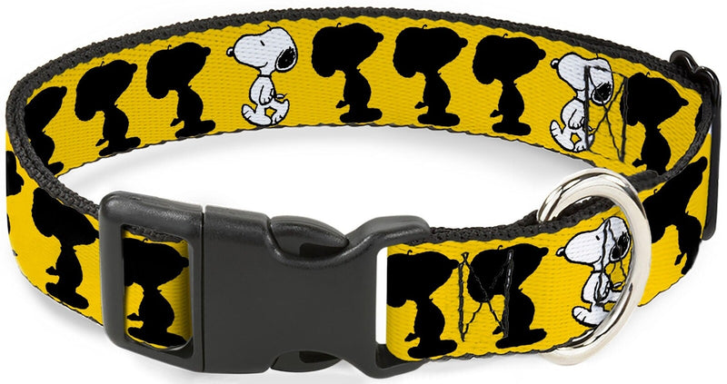 Peanuts: Snoopy Walking/Silhouette Pose Yellow - Plastic Clip Collar (0.5" Small)