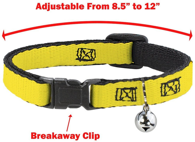 Peanuts: Charlie Brown Zig Zag Stripe Yellow/Black - Breakaway Cat Collar with Bell