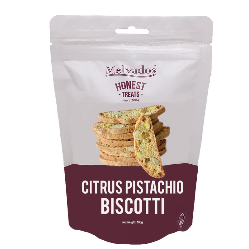 Melvados: Citrus Pistachio Biscotti (100g)