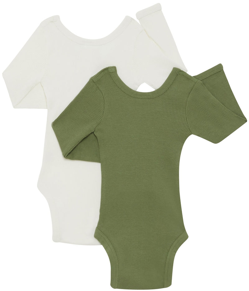 Bonds: Long Sleeve Original Bodysuit 2 Pack - Kelpie Green/Marscapone (Size 0)