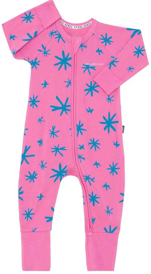 Bonds: Long Sleeve Zip Wondersuit - Stella Symmetry Pink (Size 0)