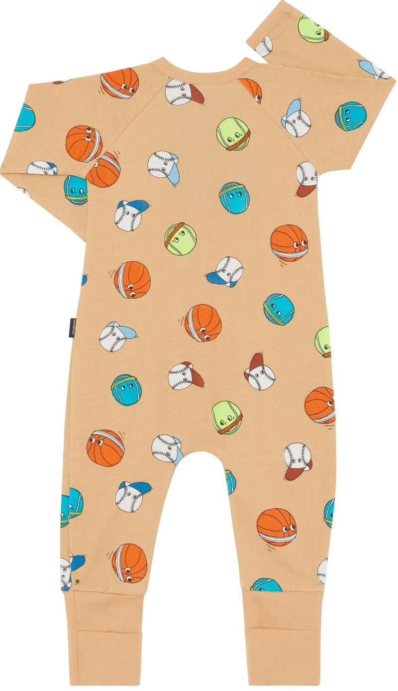 Bonds: Long Sleeve Zip Wondersuit - Hit Bounce Serve Sand (Size 0)