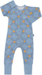 Bonds: Long Sleeve Zip Wondersuit - Starlit Check Blue (Size 0)