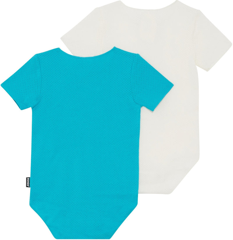 Bonds: Wondercool Eyelet Bodysuit 2 Pack - White/Teal (Size 0)