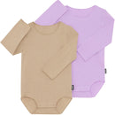 Bonds: Wondercool Eyelet Bodysuit 2 Pack - Lilac/Brown (Size 0)