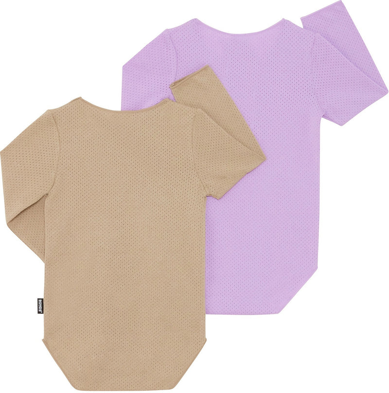 Bonds: Wondercool Eyelet Bodysuit 2 Pack - Lilac/Brown (Size 0)