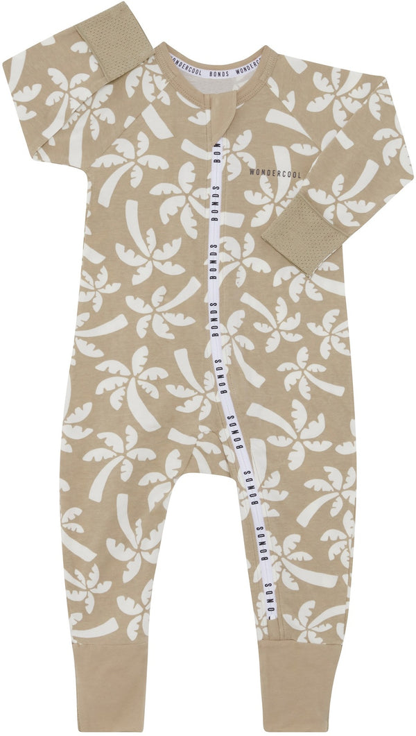 Bonds: Wondercool Zip Wondersuit - Woodland Palm Whispers Sand (Size 00)