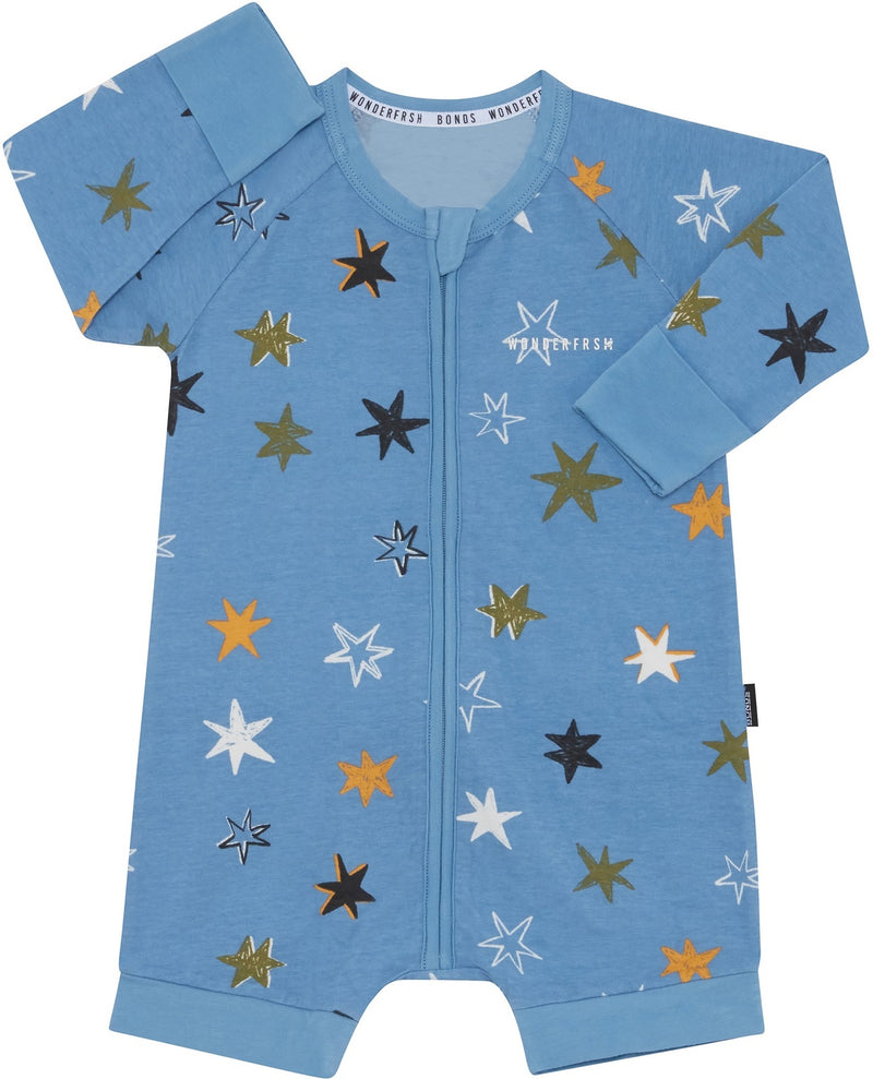 Bonds: Wonderfresh Long Sleeve Romper - Up And Away Teal (Size 0)