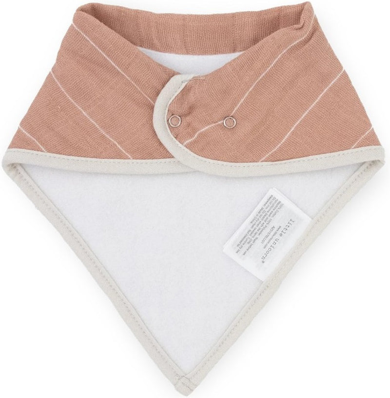 Little Unicorn: Cotton Muslin Fleece Bandana Bib Set - Mauve Stripe (4 Pack)