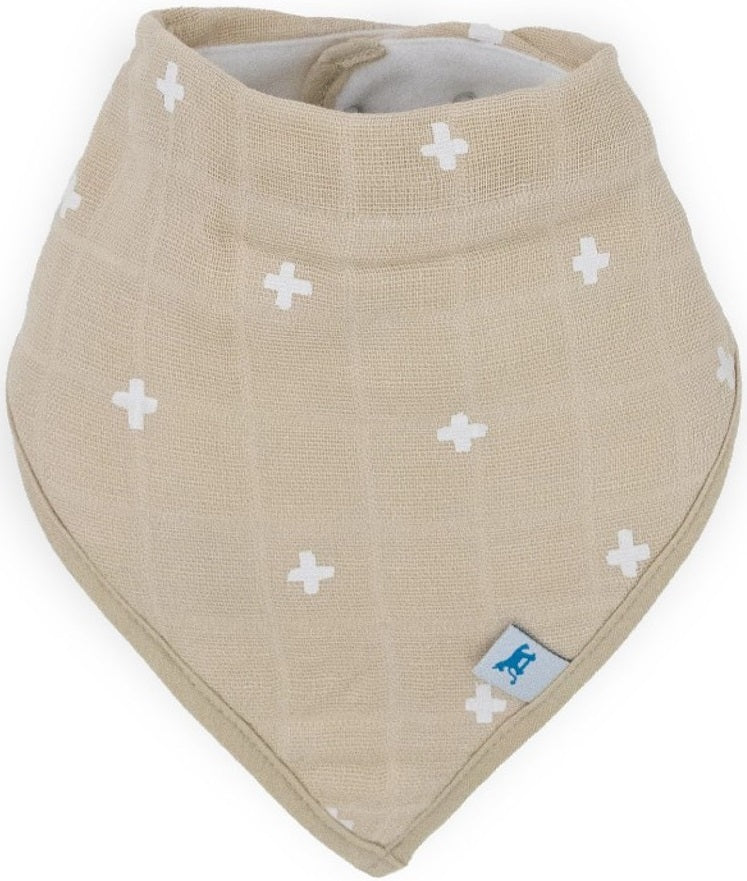 Little Unicorn: Cotton Muslin Fleece Bandana Bib Set - Mauve Stripe (4 Pack)