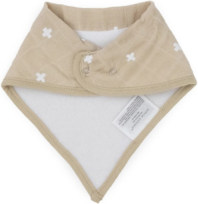 Little Unicorn: Cotton Muslin Fleece Bandana Bib Set - Mauve Stripe (4 Pack)