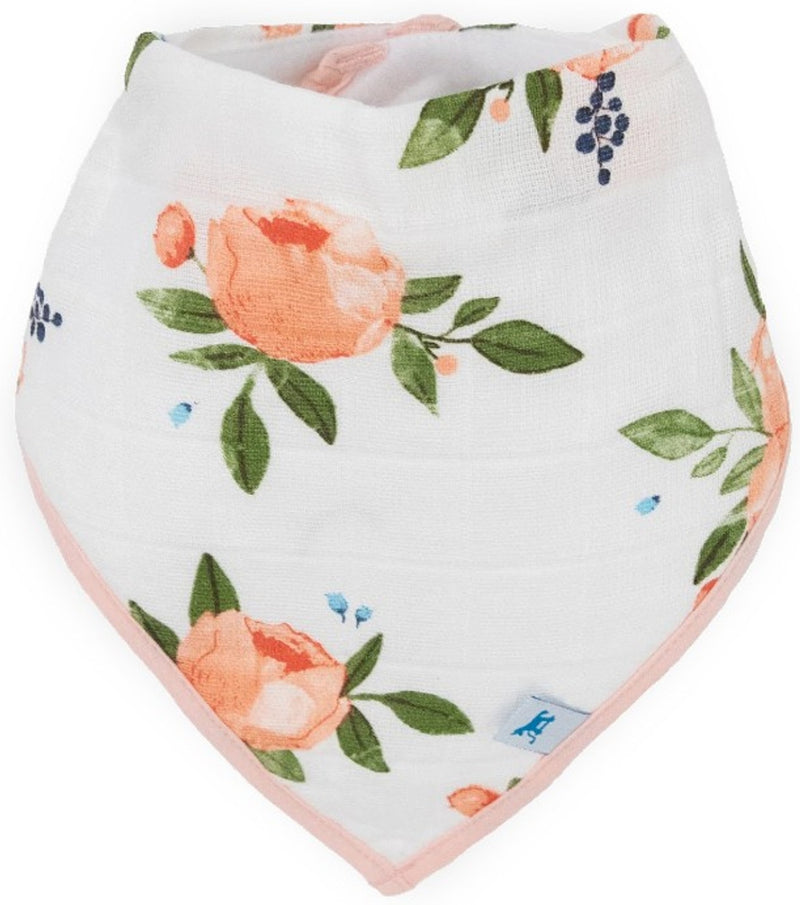 Little Unicorn: Cotton Muslin Fleece Bandana Bib Set - Watercolour Rose (4 Pack)