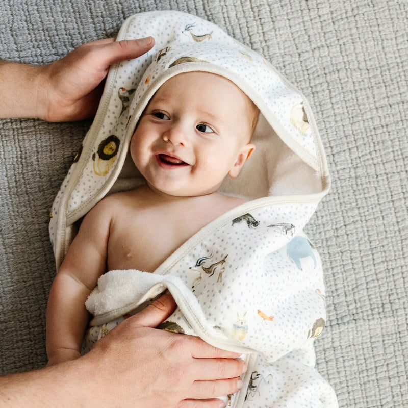 Little Unicorn: Infant Hooded Bath Towel - Party Animals