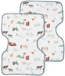 Little Unicorn: Muslin Burp Cloth Pack - Farmyard (2 Pack)