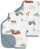 Little Unicorn: Muslin Burp Cloth Pack - Farmyard (2 Pack)