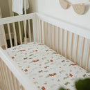 Little Unicorn: Muslin Fitted Cot Sheet - Farmyard