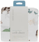 Little Unicorn: Muslin Fitted Cot Sheet - Farmyard