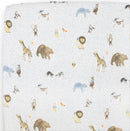 Little Unicorn: Muslin Fitted Cot Sheet - Party Animals