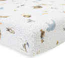 Little Unicorn: Muslin Fitted Cot Sheet - Party Animals