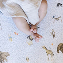 Little Unicorn: Muslin Fitted Cot Sheet - Party Animals