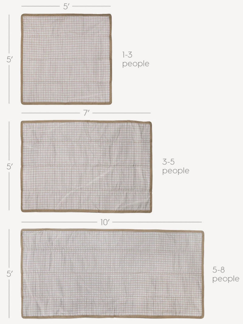 Little Unicorn: Outdoor Blanket - Beige Buffalo Check (1.55m x 2.13m)