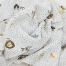 Little Unicorn: Single Cotton Muslin Swaddle - Party Animals