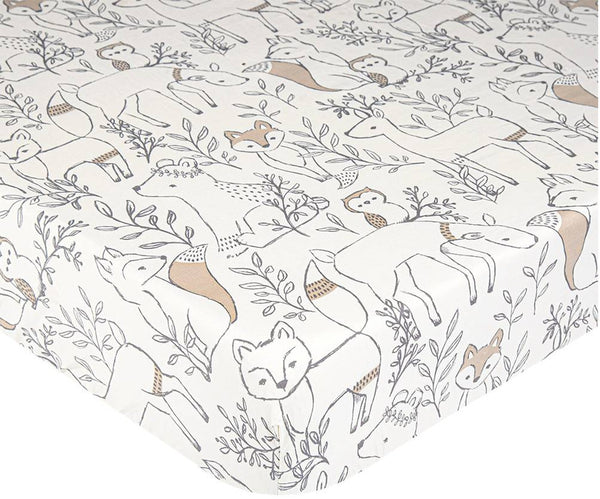 Crane Baby: Crib Fitted Sheet - Ezra Woodland (80 x 40cm)