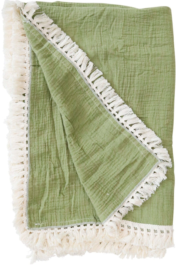 LaVida: Cotton Blanket - Olive